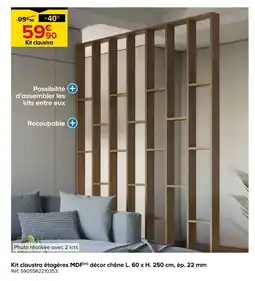Castorama Kit claustra étagères mdf décor chêne offre