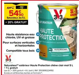 Castorama V33 saturateur extérieur haute protection chêne clair mat offre