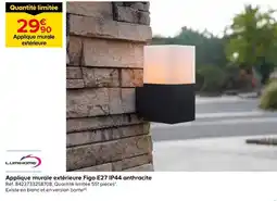 Castorama Lumihome applique murale extérieure figo e27 ip44 anthracite offre
