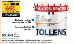 Castorama Tollens - sous-couche(d) universelle blanc 10 l + 20% gratuit offre