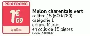 Promo - melon charentais vert