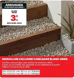 Brico Dépôt Gravillon calcaire concasse blanc offre