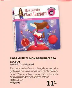 Auchan LIVRE MUSICAL MON PREMIER CLARA LUCIANI offre