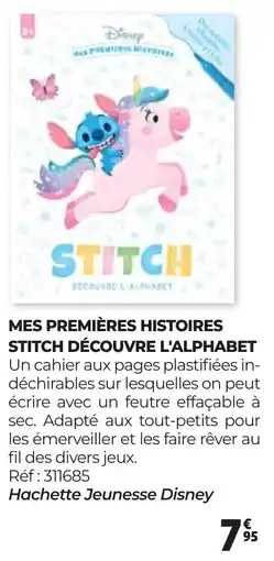 Auchan MES PREMIÈRES HISTOIRES STITCH DÉCOUVRE L'ALPHABET offre