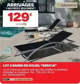 Brico Dépôt Lot 2 bains de soleil "kerica" offre