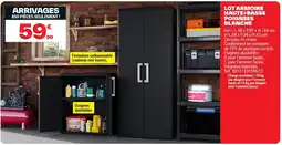 Brico Dépôt Lot armoire haute+basse poignees blanche offre