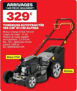 Brico Dépôt ALPINA Tondeuse autotractée 166 cm³ offre