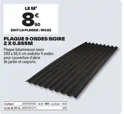 Brico Dépôt Plaque 9 ondes noire offre
