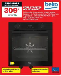Brico Dépôt BEKO Four pyrolyse 66l noir offre