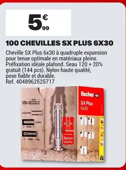 Brico Dépôt 100 chevilles sx plus 6x30 offre