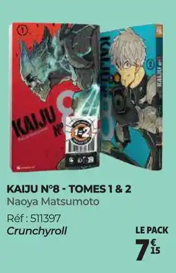 Auchan KAIJU N°8 TOMES 1 & 2 Naoya Matsumoto offre