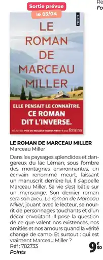 Auchan LE ROMAN DE MARCEAU MILLER Marceau Miller offre