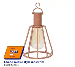 Action Lampe solaire style industriel offre