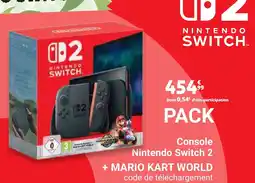 Auchan Console nintendo switch 2 + mario kart world offre