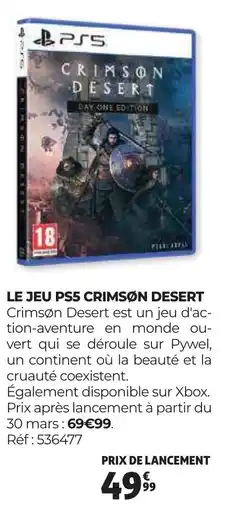 Auchan LE JEU PS5 CRIMSON DESERT offre