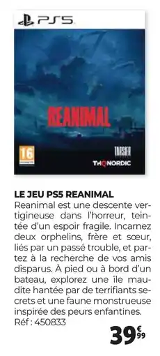 Auchan LE JEU PS5 REANIMAL offre