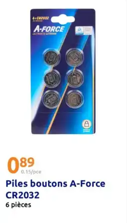 Action Piles boutons A-Force CR2032 offre