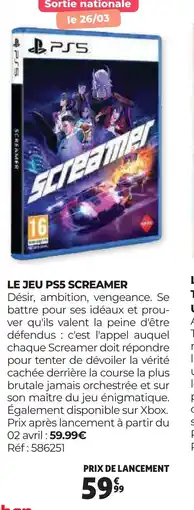 Auchan LE JEU PS5 SCREAMER offre