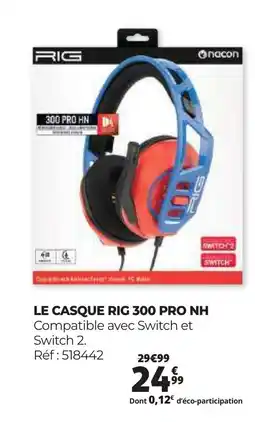 Auchan LE CASQUE RIG 300 PRO NH offre