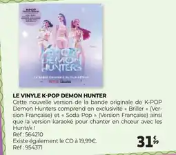 Auchan LE VINYLE KPOP DEMON HUNTER offre