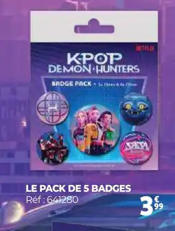 Auchan LE PACK DE 5 BADGES offre