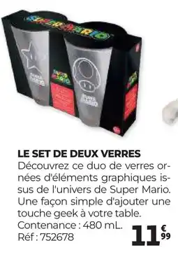 Auchan LE SET DE DEUX VERRES offre