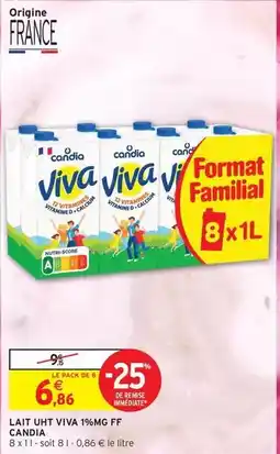 Intermarché Express Candia - lait uht viva 1% mg ff offre