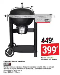 Gamm vert Weber - barbecue à charbon performe offre