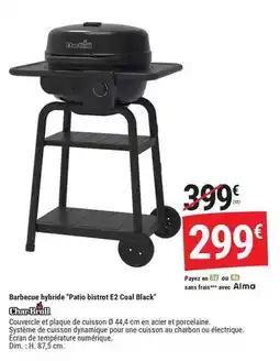 Gamm vert Dim - barbecue hybride paito bistrot 22 coal black offre