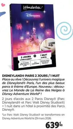 Auchan DISNEYLANDⓇ PARIS 2 JOURS, 1 NUIT Place au rêve ! Découvrez l'univers magique offre