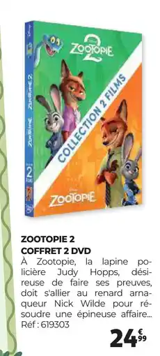 Auchan ZOOTOPIE 2 COFFRET 2 DVD offre