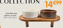 b&m Gamelles avec plateau en bois offre