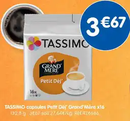 b&m TASSIMO capsules Petit Déj' Grand'Mère x16 offre