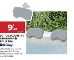 Bricomarché LOT DE 2 COUSSINS REMBOURRÉS POUR SPA Bestway offre