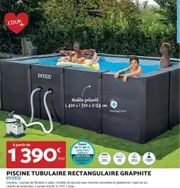 Bricomarché PISCINE TUBULAIRE RECTANGULAIRE GRAPHITE INTEX offre