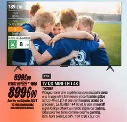 Blanc Brun TCL Tv qd mini-led 4k 75c69k offre