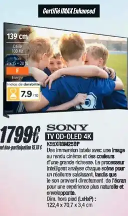 Blanc Brun SONY Tv qd-oled 4k k55xr8m25bp offre
