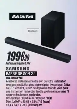 Blanc Brun SAMSUNG Barre de son 2.1 hw-b460fixe offre