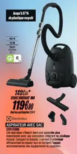 Blanc Brun ELECTROLUX Aspirateur avec sac eb51c26g offre