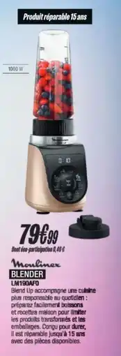 Blanc Brun MOULINEX Blender lm190afo offre