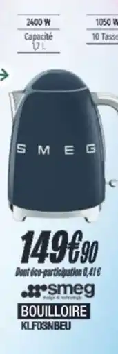 Blanc Brun SMEG Bouilloire klf03nbeu offre