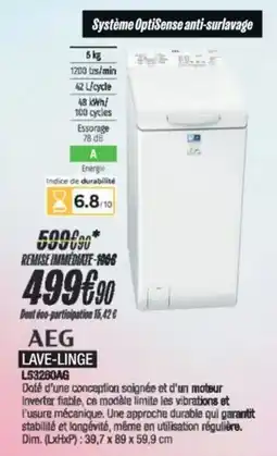 Blanc Brun AEG Lave-linge l53280ag offre