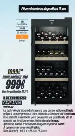 Blanc Brun LIEBHERR Cave à vin wkv142 offre