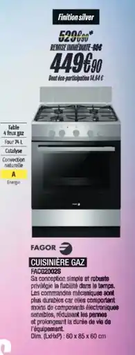 Blanc Brun FAGOR Cuisinière gaz facg2002s offre