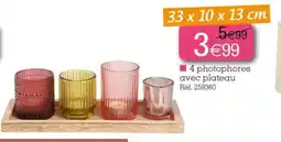 Kandy 4 photophores avec plateau offre