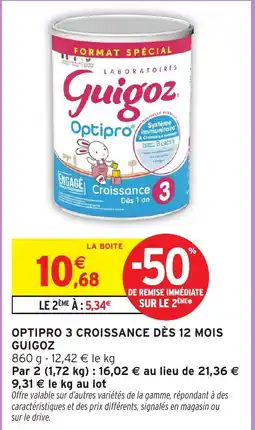 Intermarché Hyper Guigoz Optipro 3 croissance dès 12 mois offre