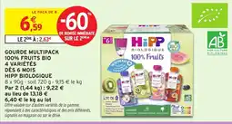 Intermarché Hyper Hipp Biologique Gourde multipack 100% fruits bio 4 variétés dès 6 mois offre