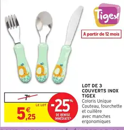 Intermarché Hyper Tigex Lot de 3 couverts inox offre