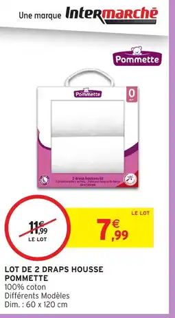 Intermarché Hyper Pommette Lot de 2 draps housse offre