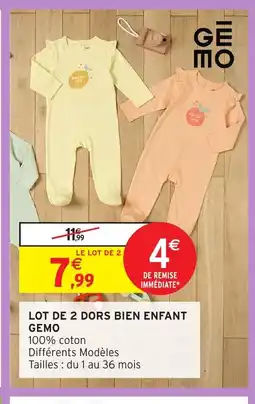 Intermarché Hyper Gemo Lot de 2 dors bien enfant offre